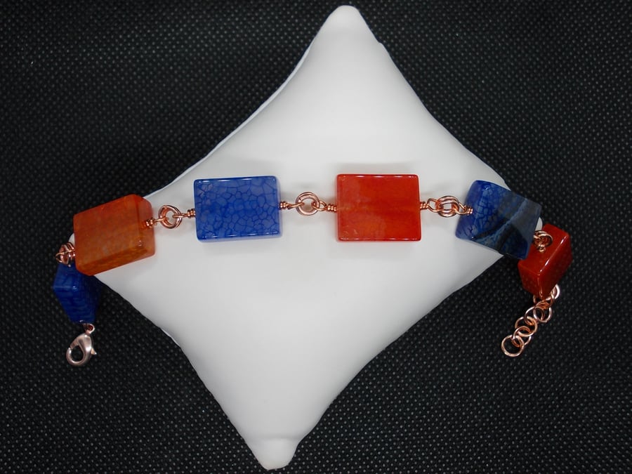 SALE - Orange and Blue bracelet