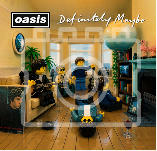 OASIS - DEFINITELY MAYBE - Lego-inspired Album Cover - 5x5" - ready for framing