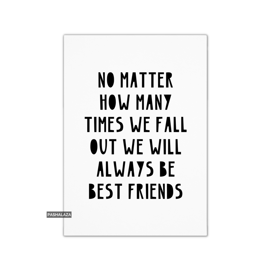 Friendship Card - Novelty Greeting Card For Best Friends - Best Friends