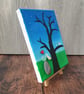 Pebble, sea glass and sea pottery canvas art "FAMILY"  - Image 2