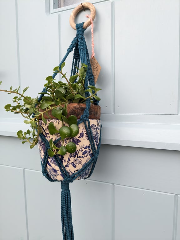  Eco Cotton Macramé Hanging Basket Plant Pot Holder