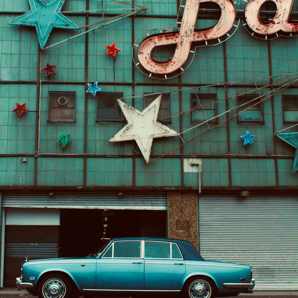 ‘Rolls Royce Silver Shadow, Barras’  Glasgow Signed Mounted Print  FREE DELIVERY