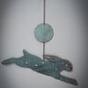 Hare And Moon Copper Wall Hanging
