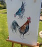 Frank, an A4 print of an original drawing of a cockerel - Image 3