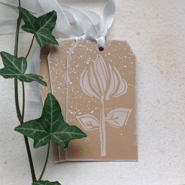 GIFT TAGS. Wood-cut style.' Rose ' ( set of 3 ) Wedding . Gift . Home decor.