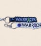 Warrior Awareness Ribbon Keyring - Embroidered Support Gift - Image 1