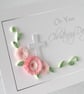 Handmade Christening card with quilled flowers, can be personalised - Image 2
