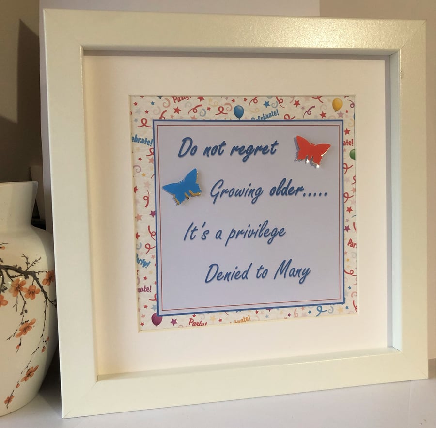 Inspirational Quote Framed Wall Art: Handmade Birthday Gift