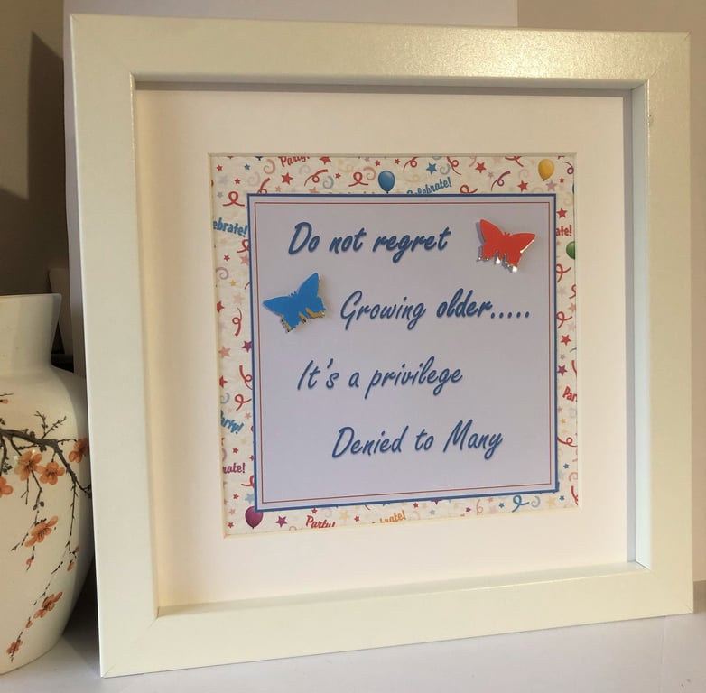 Inspirational Quote Framed Wall Art: Handmade Birthday Gift