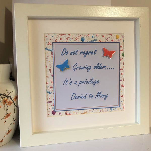 Inspirational Quote Framed Wall Art: Handmade Birthday Gift