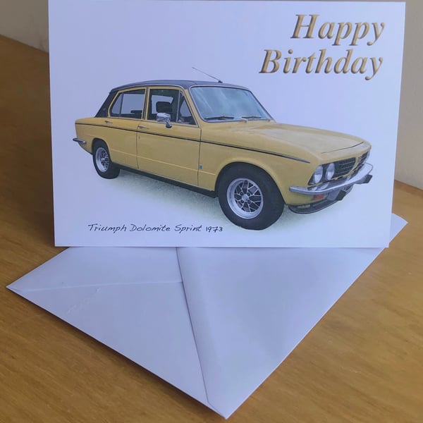 Triumph Dolomite Sprint 1973 - Birthday, Anniversary, Retirement or Plain Card