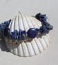 Blue Lapis Lazuli Crystal Gemstone Beaded Bracelet "Bluebell Wisp"