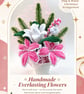 Pink & White Christmas Everlasting Flower Arrangement – Handmade - Image 5