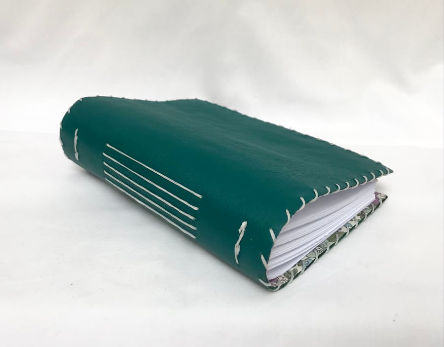 A6 Green Leather notebook 