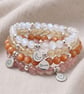 Strawberry Quartz Bracelet Personalised with Initial, Natural Healing Crystal Br - Image 3