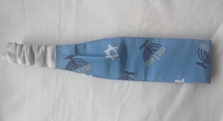 Hanukkah headband with menorah and star of David
