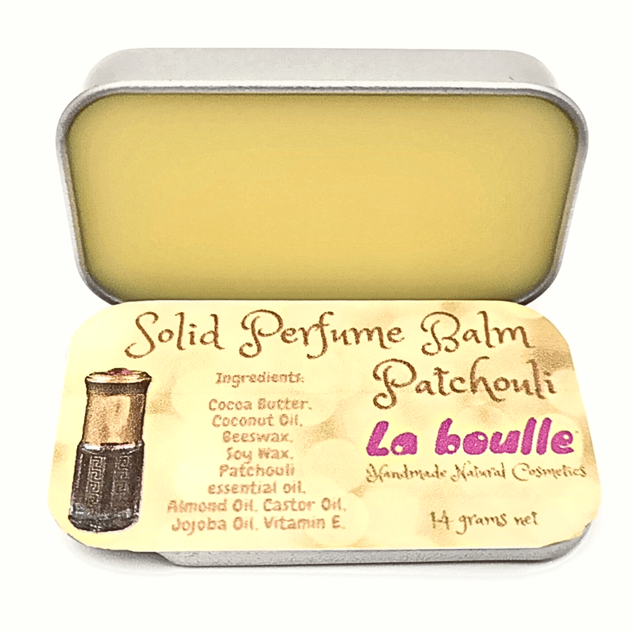 Patchouli Solid Natural Perfume Balm. For sensitive skin. Handmade. UK.