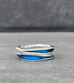 Enamel Stack Ring, freeform stack ring, blue enamel ring, size, ocean, enamel,  - Image 9