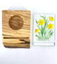 Fused Glass  Daffodils in a Handcrafted Spalted Wood Tea Light Holder - Image 4