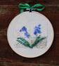 Bluebells Textile art picture in a hoop