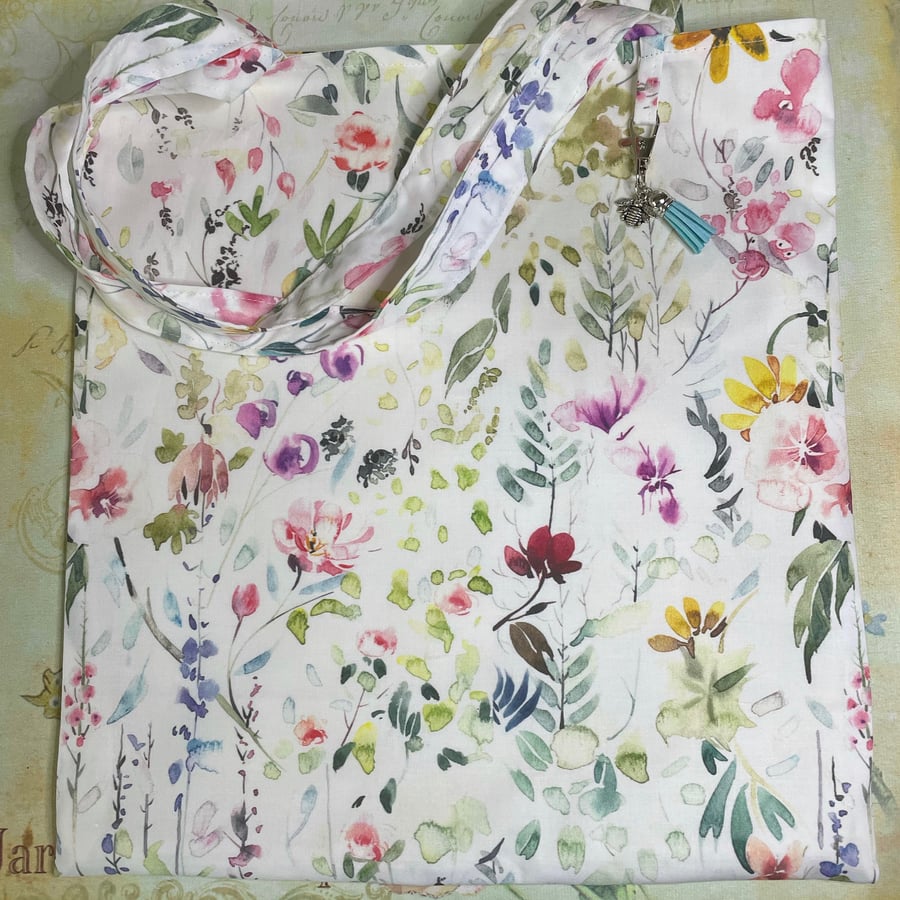 Meadow Flowers Designer Print Tote Bag PB8