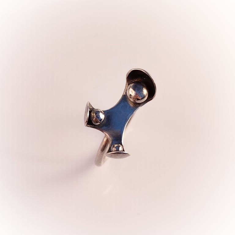 Abstract sterling silver ring