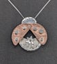 Silver ladybird pendant, Moving jewellery, Silver insect necklace - Image 5
