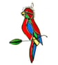 Parrot Stained Glass Suncatcher Red Lorikeet Bird Red