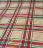 1 Metre Yellow Burnt Orange,Teal & Green Checked Poycotton Curtain Fabric 1.4m W