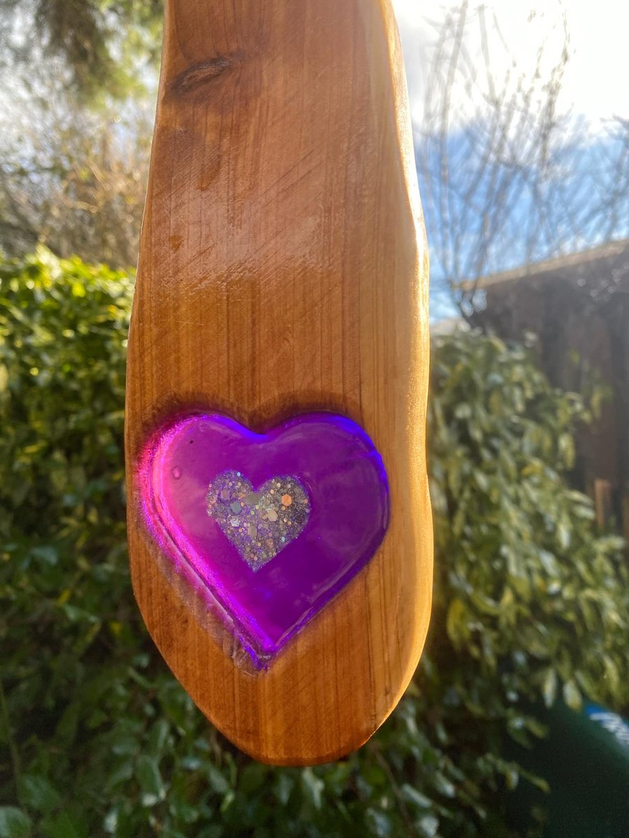 Transparent Pink Heart Wind Spinner