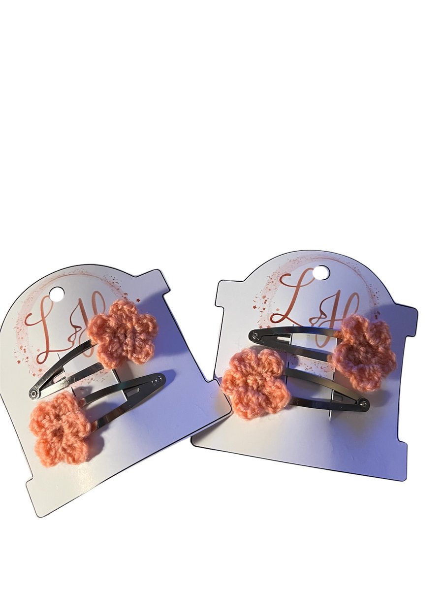 Coral Flower Hair Clip