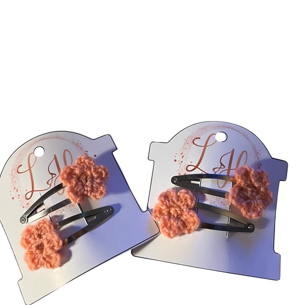 Coral Flower Hair Clip