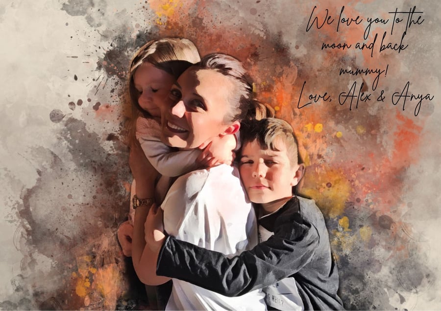 Personalised Gift For Mum , Painting from photo, First Mother's Day Gift, First 
