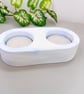 Blue and White Marble Double Tealight Candle Holder - Image 2