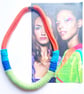 Lime and blue Knotted Rope Statement Necklace, Chunky Statement Handmade Jewelry - Image 3