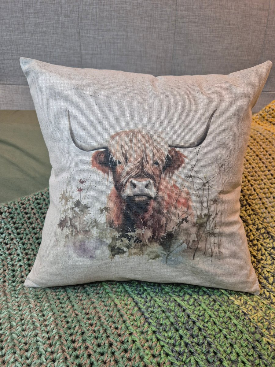 Highland Cow Cushion - Option 1 (6 Designs Available)