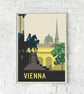 Viena retro travel poster, Vienna city art print, Austria travel poster - Image 5