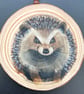 Hedgehog hand-painted wood slice decoration