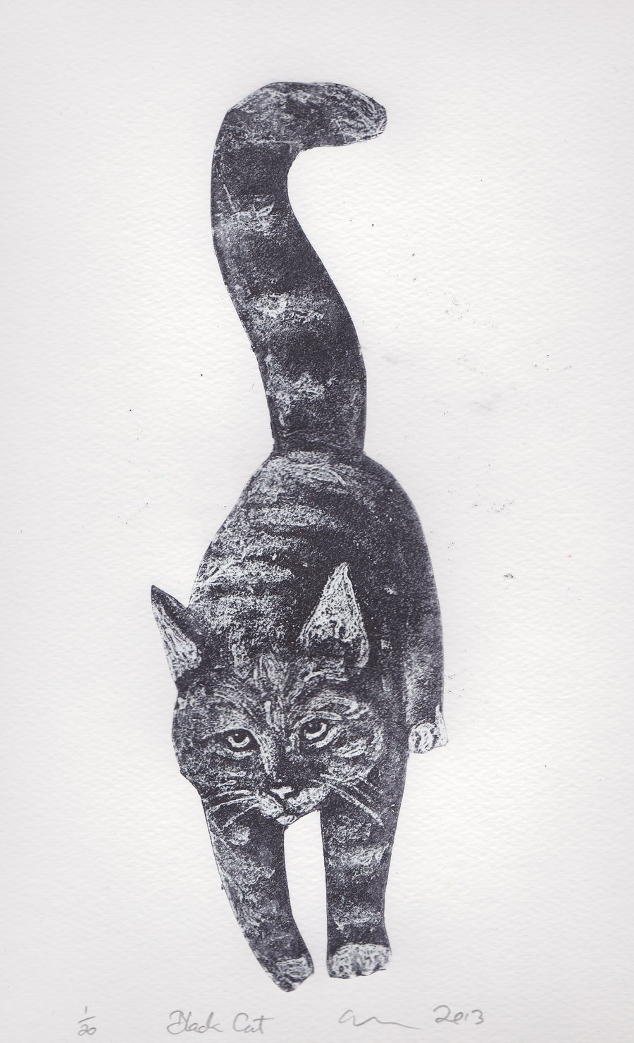 Black Cat Limited Edition Collagraph Print