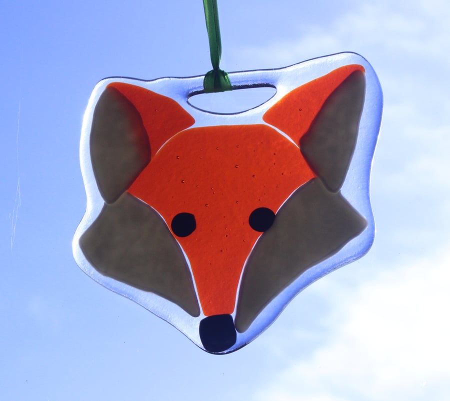 Fox Suncatcher Fused Glass Perfectly Imperfect