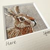 Hare - hand-stitched textile picture