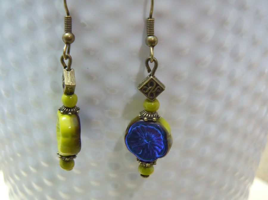 Czech glass bead earrings