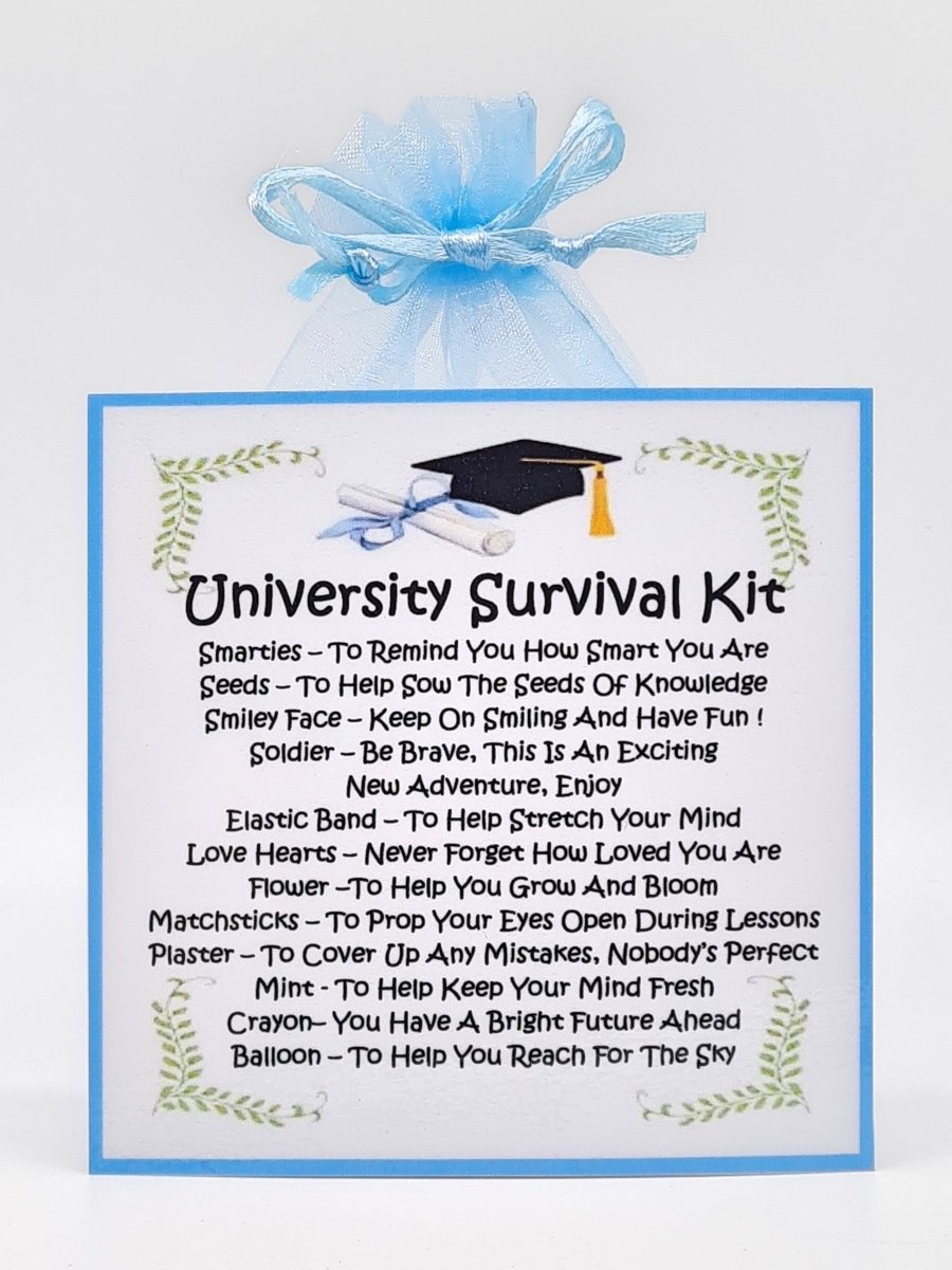 University Survival Kit - Fun joke novelty gift present birthday greeting cards 