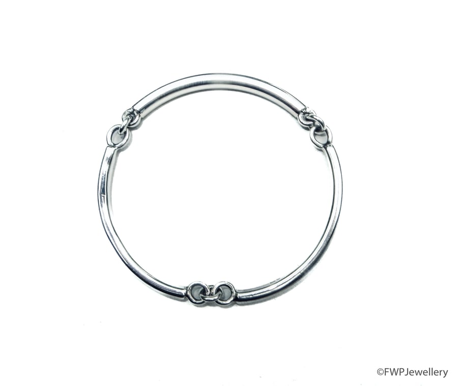 Triple-linked Silver bracelet