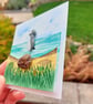 Sea Glass Puffin Desk Art - Handmade Coastal Watercolour Picture - Image 5