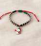 Children's Christmas Snowman Macramé Bracelet – Adjustable - Image 1