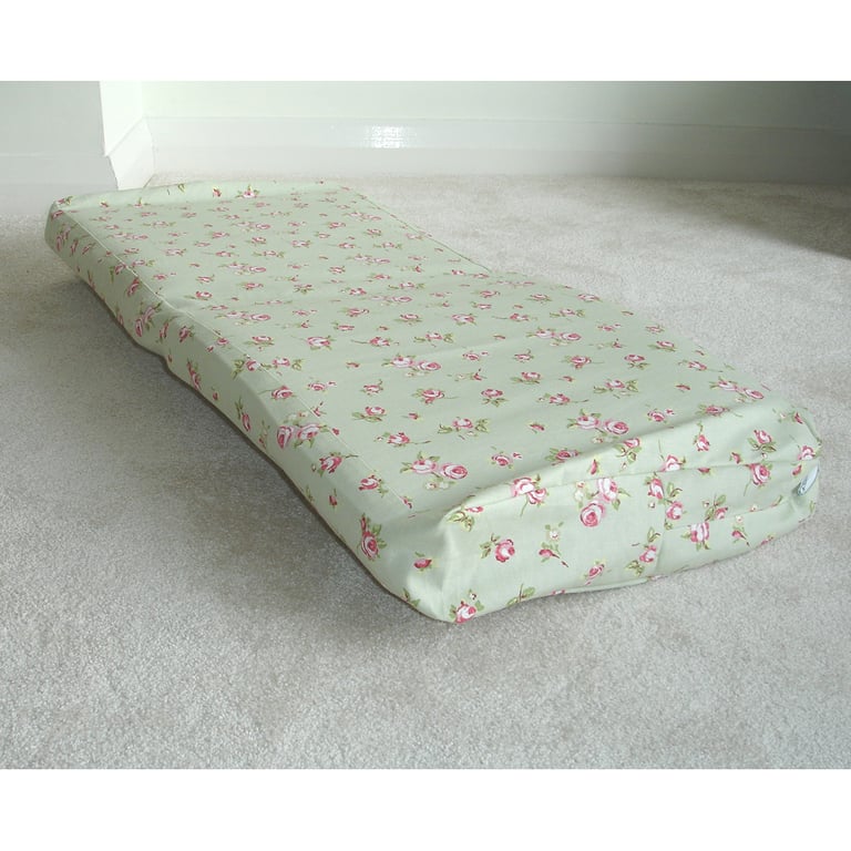 Garden Bench or Window Seat Pad COVER ONLY Roses Pink Green Floral