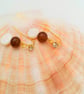 Golden Brown Fluorite and White Mother of Pearl Earrings, Gift for Her, Earrings - Image 6