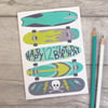 Skateboard 8th 9th 10th 11th 12th 13th 14th Birthday Card