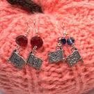 Halloween Pirate Flag Earrings with Colour Choice, Halloween Earrings